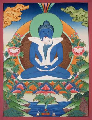Samantabhadra Yab Yum Buddha Thangka | Original Hand-Painted